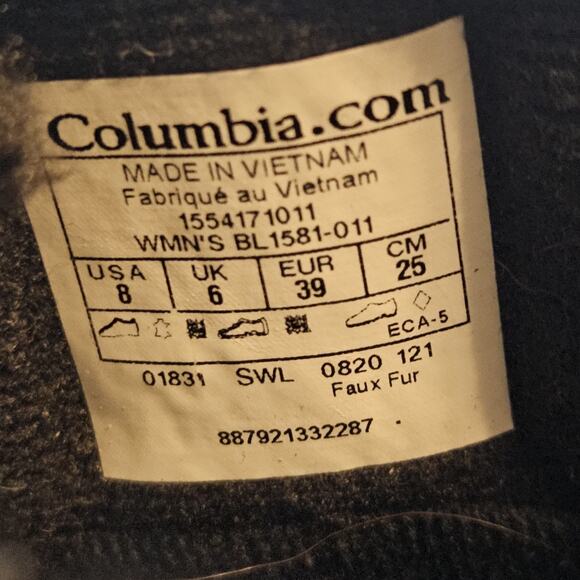 Columbia Boots Womens 8 Ice Maiden II Quilted Waterproof Winter Snow Boot Black - Picture 6 of 7